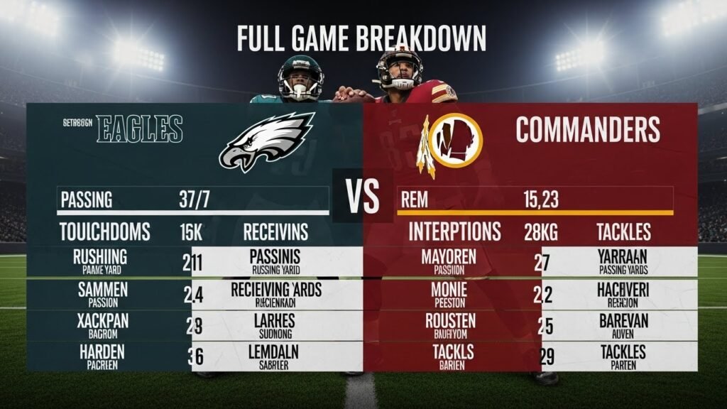 philadelphia eagles vs washington commanders match player stats