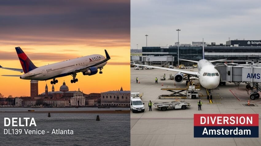 delta dl139 venice atlanta diversion amsterdam