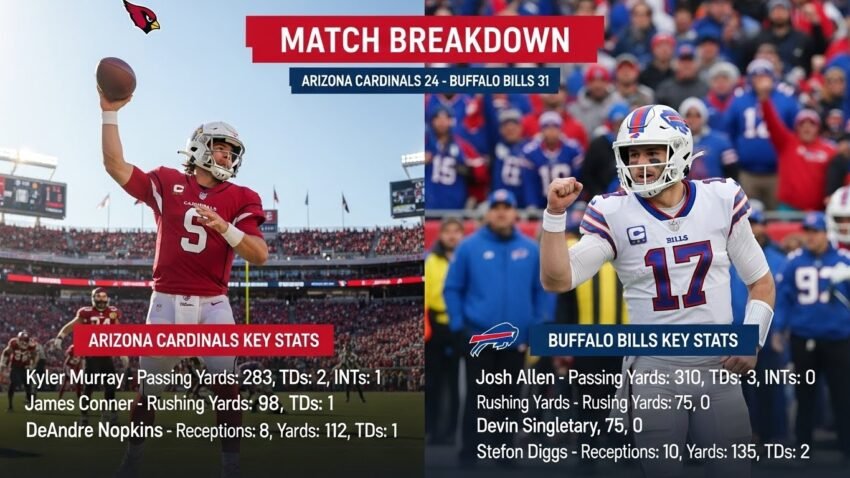 arizona cardinals vs buffalo bills match player stats